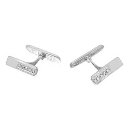 0.23 CTW Diamond Cuff Links 18K White Gold - REF-73M2F