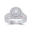 Image 1 : Round Diamond Bridal Wedding Ring Band Set 1 Cttw 14kt Two-tone Gold - REF-137Y9N