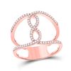 Image 1 : Womens Round Diamond Negative Space Infinity Ring 1/4 Cttw 10kt Rose Gold - REF-21R5X