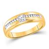 Image 1 : Mens Round Diamond Solitaire Wedding Ring 1/2 Cttw 10kt Yellow Gold - REF-51X9A