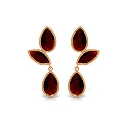 Genuine 13 ctw Garnet Earrings 14KT Rose Gold - REF-62W4Y