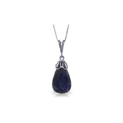 Genuine 14.8 ctw Sapphire Necklace 14KT White Gold - REF-28K3V