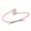 Image 1 : Womens Round Diamond Bypass Pear Cluster Bracelet 1/2 Cttw 14kt Rose Gold - REF-98Y5N