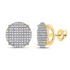 Image 1 : Mens Round Diamond Circle Cluster Earrings 1/2 Cttw 10kt Yellow Gold - REF-32A5M