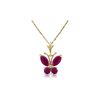 Image 1 : Genuine 0.60 ctw Ruby Necklace 14KT Yellow Gold - REF-25T3A