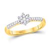 Image 1 : Womens Round Diamond Cluster Stackable Band Ring 1/5 Cttw 10kt Yellow Gold - REF-21N5F