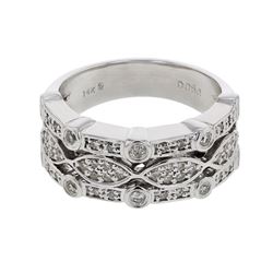 0.50 CTW Diamond Ring 14K White Gold - REF-68W8H