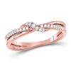 Image 1 : Womens Round Diamond Crossover Stackable Band Ring 1/6 Cttw 10kt Rose Gold - REF-15W5K