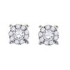 Image 1 : Womens Round Diamond Cluster Earrings 1/2 Cttw 14kt White Gold - REF-38M9H