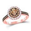Image 1 : Round Brown Diamond Solitaire Bridal Wedding Engagement Ring 1 Cttw 14kt Rose Gold - REF-76W5K