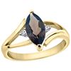 Image 1 : 1.24 CTW Quartz & Diamond Ring 10K Yellow Gold - REF-23R3H