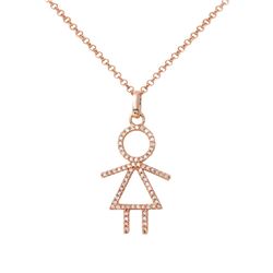 0.24 CTW Diamond Necklace 14K Rose Gold - REF-25W2H