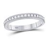 Image 1 : Womens Round Diamond Single Row Band Ring 1/4 Cttw 14kt White Gold - REF-21Y5N