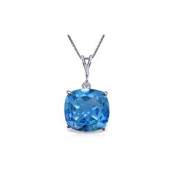 Genuine 3.6 ctw Blue Topaz Necklace 14KT White Gold - REF-28P9H