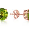 Image 1 : Genuine 3.1 ctw Peridot Earrings 14KT Rose Gold - REF-23X9M