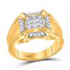 Image 1 : Mens Round Diamond Cluster Ring 1/4 Cttw 10kt Yellow Gold - REF-25N5F