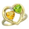 Image 1 : 2.61 CTW Diamond, Citrine & Peridot Ring 14K Yellow Gold - REF-33A9X