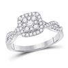 Image 1 : Womens Round Diamond Square Cluster Ring 1/2 Cttw 10kt White Gold - REF-42W5K