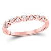 Image 1 : Womens Round Diamond Stackable Band Ring 1/8 Cttw 10kt Rose Gold - REF-14Y9N