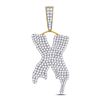 Image 1 : Mens Round Diamond Dripping X Letter Charm Pendant 2-1/2 Cttw 10kt Yellow Gold - REF-109F5W