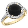 Image 1 : 2.76 CTW Onyx & Diamond Ring 10K Yellow Gold - REF-54Y9V