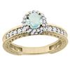 Image 1 : 0.77 CTW Aquamarine & Diamond Ring 14K Yellow Gold - REF-67M2K