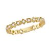 Image 1 : Womens Round Diamond Squares Stackable Band Ring 1/10 Cttw 14kt Yellow Gold - REF-15A9M