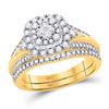 Image 1 : Princess Diamond Bridal Wedding Ring Band Set 3/4 Cttw 14kt Yellow Gold - REF-76X5A