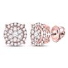 Image 1 : Womens Round Diamond Circle Cluster Earrings 1/2 Cttw 14kt Rose Gold - REF-36M9H