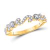 Image 1 : Womens Round Diamond Band Ring 1/4 Cttw 10kt Yellow Gold - REF-20F5W