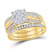 Image 1 : Princess Diamond Bridal Wedding Ring Band Set 1 Cttw 14kt Yellow Gold - REF-110A9M