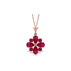 Genuine 2.23 ctw Ruby Necklace 14KT Rose Gold - REF-35A5K