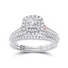 Image 1 : Princess Diamond Bridal Wedding Ring Band Set 1 Cttw 14kt Two-tone Gold - REF-109N5F