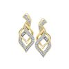 Image 1 : Womens Round Diamond Drop Earrings 1/5 Cttw 10kt Yellow Gold - REF-18F5W