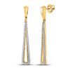 Image 1 : Womens Round Diamond Oblong Triangle Dangle Earrings 1/3 Cttw 10kt Yellow Gold - REF-30H5R