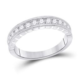 Womens Round Diamond Single Row Band Ring 1/2 Cttw 14kt White Gold - REF-46M5H