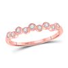 Image 1 : Womens Round Diamond Stackable Band Ring 1/8 Cttw 10kt Rose Gold - REF-12H9R