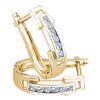 Image 1 : Womens Round Diamond Hoop Earrings 1/5 Cttw 14kt Yellow Gold - REF-18W5K