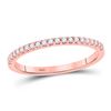 Image 1 : Womens Round Diamond Wedding Single Row Band 1/6 Cttw 14kt Rose Gold - REF-17F5W