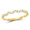 Image 1 : Womens Round Diamond Zigzag Stackable Band Ring 1/5 Cttw 10kt Yellow Gold - REF-14H9R