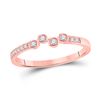 Image 1 : Womens Round Diamond Stackable Band Ring 1/5 Cttw 10kt Rose Gold - REF-18Y9N