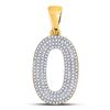 Image 1 : Mens Round Diamond Number 0 Charm Pendant 1/2 Cttw 10kt Yellow Gold - REF-26M9H