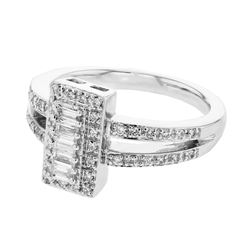 0.46 CTW Diamond Ring 18K White Gold - REF-86K2W