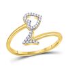 Image 1 : Womens Round Diamond Heart Arrow Band Ring 1/10 Cttw 10kt Yellow Gold - REF-14H9R