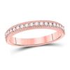 Image 1 : Womens Round Diamond Single Row Band Ring 1/4 Cttw 14kt Rose Gold - REF-21H5R