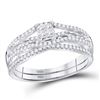 Image 1 : Princess Diamond Bridal Wedding Ring Band Set 1/2 Cttw 10kt White Gold - REF-32W5K