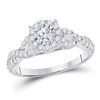 Image 1 : Round Diamond Solitaire Bridal Wedding Engagement Ring 3/4 Cttw 14kt White Gold - REF-71N9F