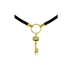 Genuine 0.50 ctw Peridot Necklace 14KT Rose Gold - REF-65K8V
