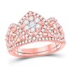 Image 1 : Round Diamond Bridal Wedding Ring Band Set 1 Cttw 14kt Rose Gold - REF-88A9M