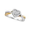 Image 1 : Womens Round Diamond Heart Ring 1/5 Cttw 10kt Two-tone Gold - REF-20Y5N